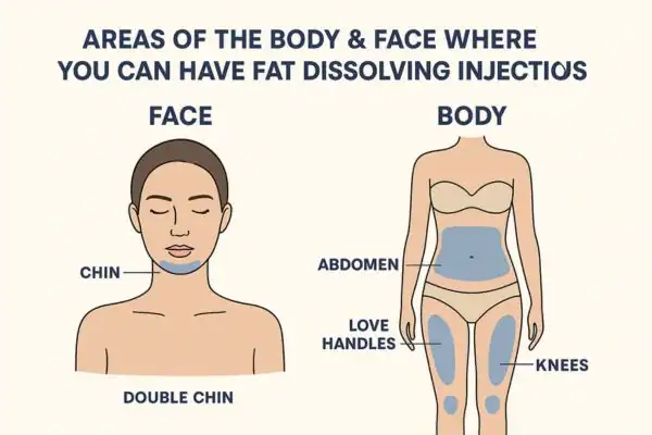 areas that can be treated for fat dissolving injections Henley-on-Thames