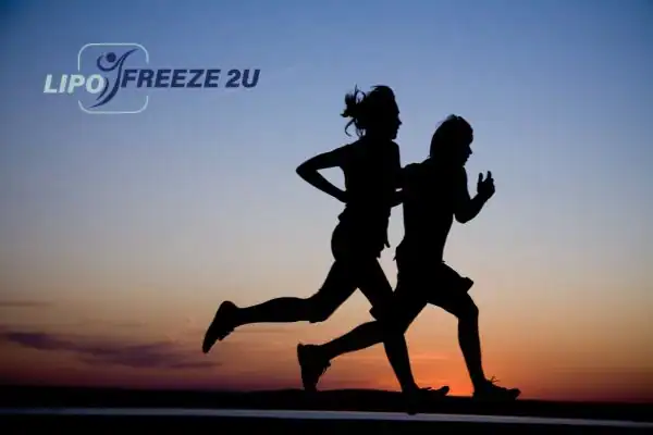 image of man and woman running suffering - how stress incontinence treatment Henley-on-Thames can help.