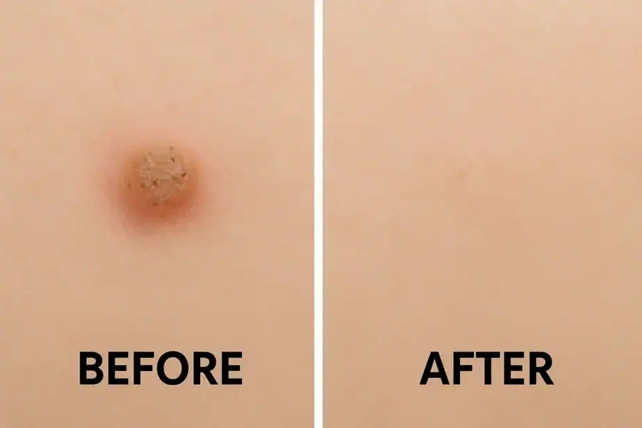 Before and after results of wart removal treatment Henley-on-Thames
