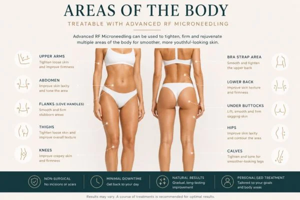 Areas of the body you can treat for advanced RF Microneedling Henley-on-Thames