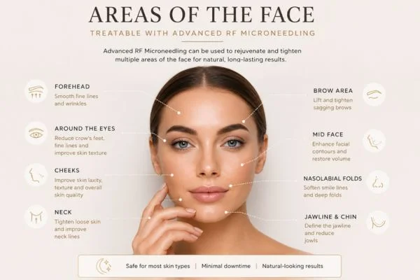 Areas of the face for Advanced RF microneedling Henley-on-Thames